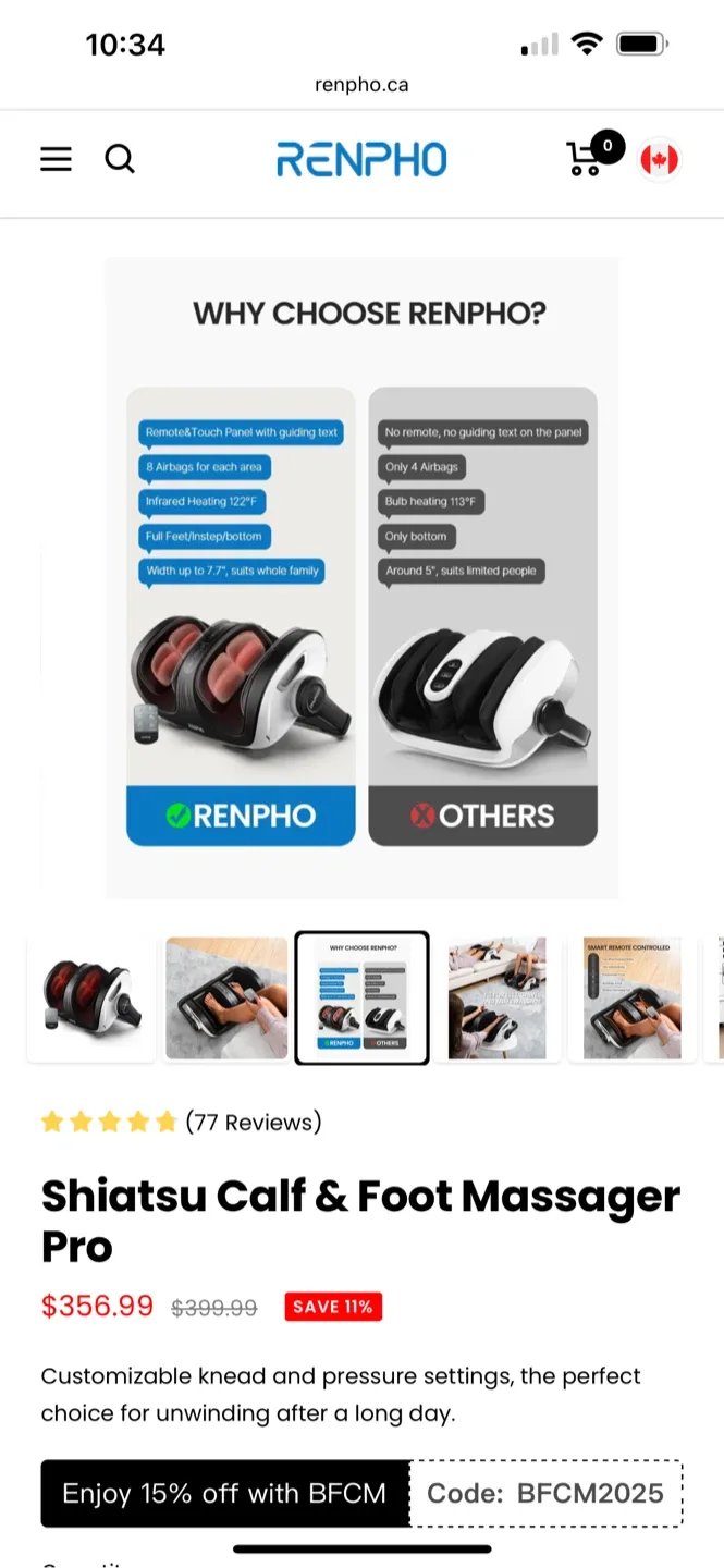 RENPHO Shiatsu Calf & Foot Massager Pro - New in Box! image indicator(4)