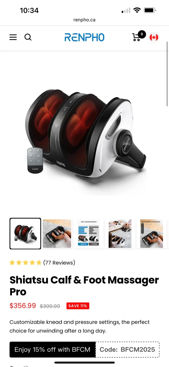 RENPHO Shiatsu Calf & Foot Massager Pro - New in Box! image indicator(2)