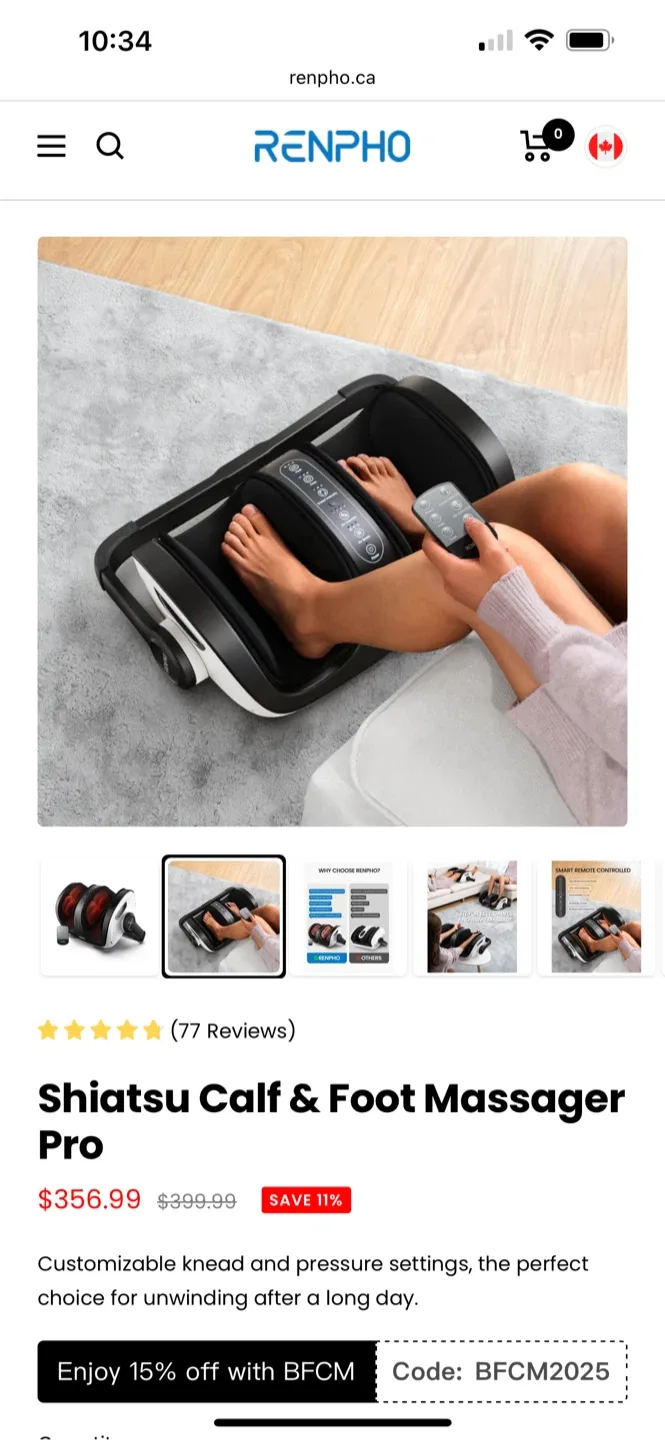 RENPHO Shiatsu Calf & Foot Massager Pro - New in Box! image indicator(3)