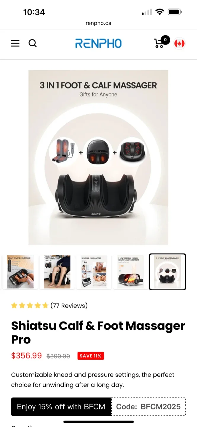 RENPHO Shiatsu Calf & Foot Massager Pro - New in Box! image indicator(7)