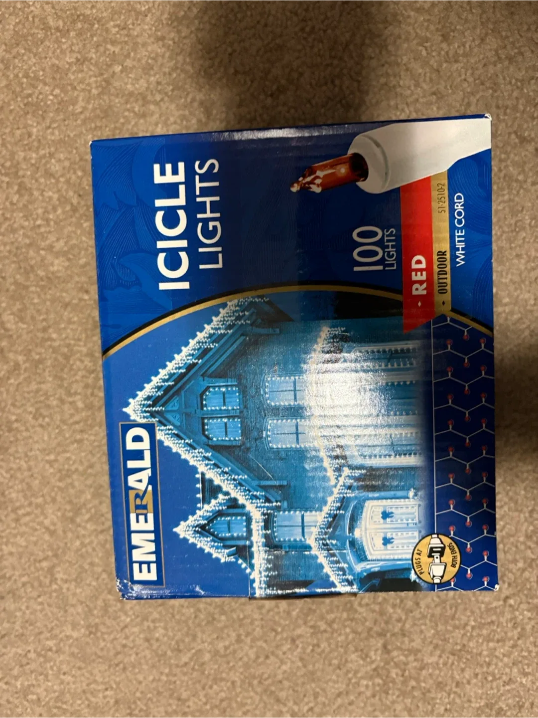 Emerald 100 Red Icicle Lights, 9 ft