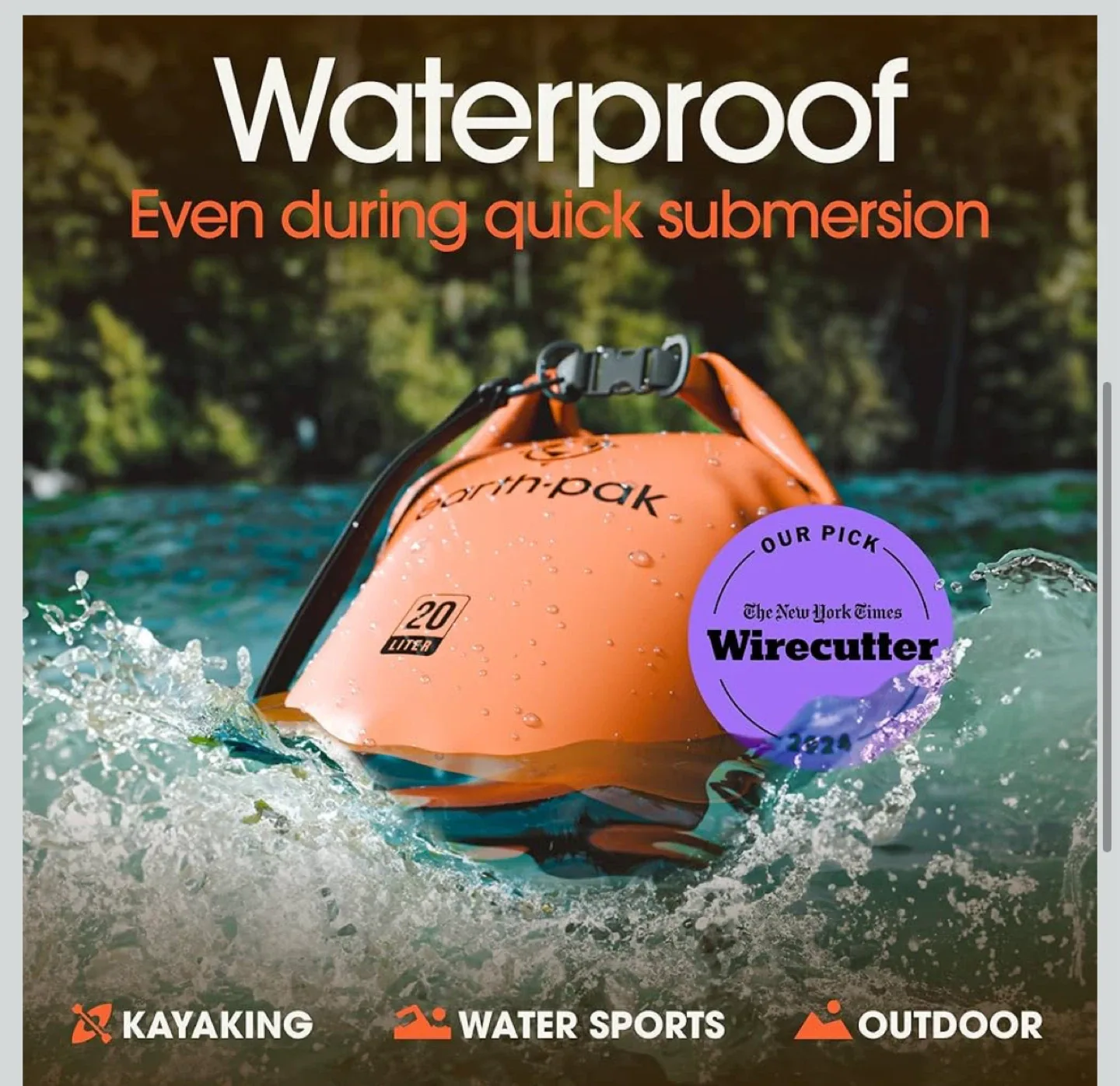 New Earth Pak Waterproof Dry Bag - 30L Orange image indicator(2)