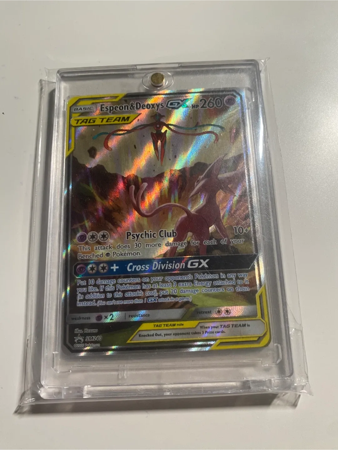 Espeon & Deoxys GX Tag Team Pokemon Card