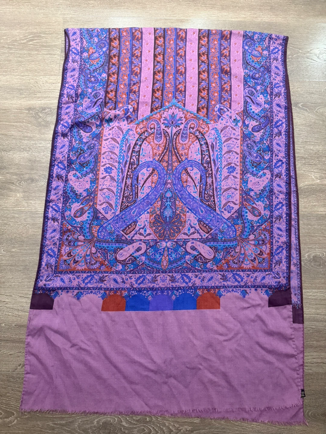 Etro Purple Wool & Silk Scarf Italy - photo 2