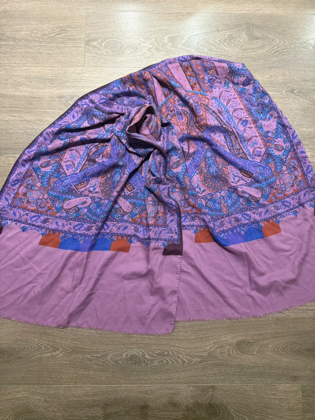 Etro Purple Wool & Silk Scarf Italy - photo 4
