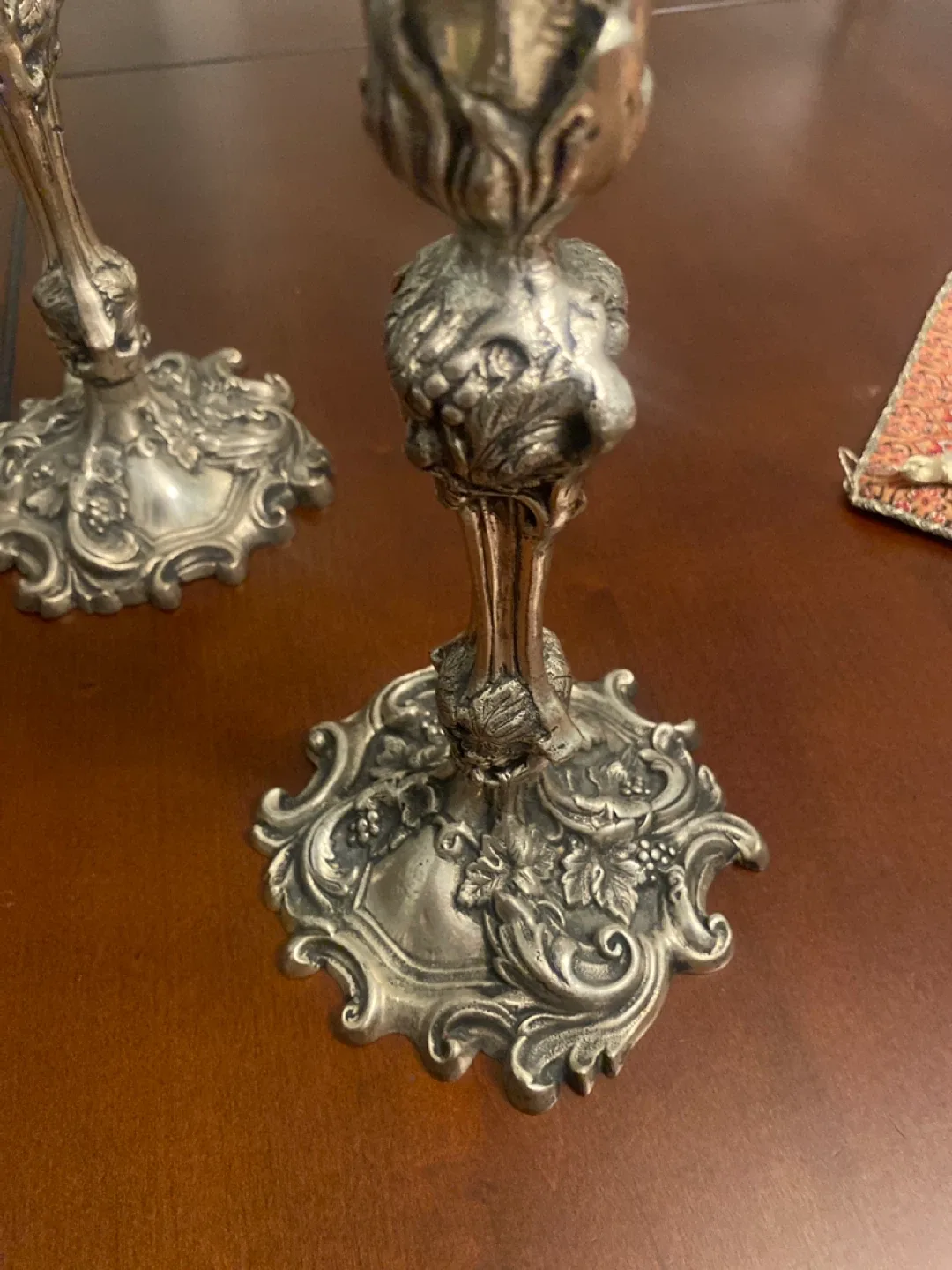 Vintage Ornate Silver Candlestick Holders image indicator(3)