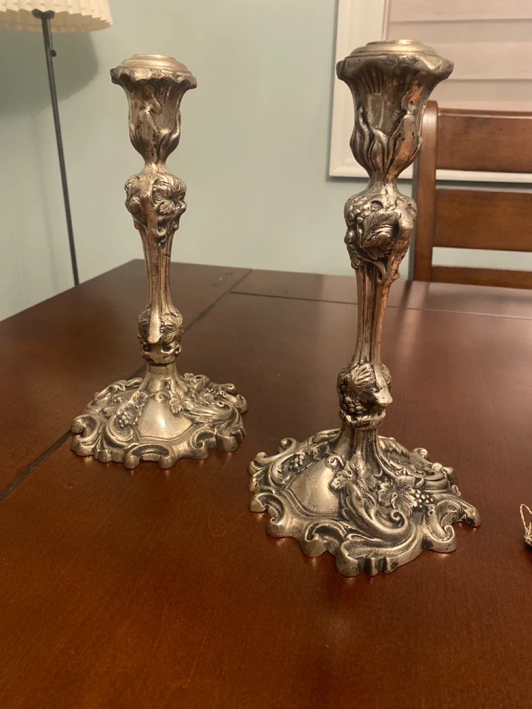 Vintage Ornate Silver Candlestick Holders image indicator(2)
