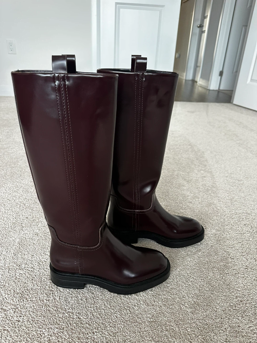 ZARA Burgundy Riding Boots - Size 37 - photo 2