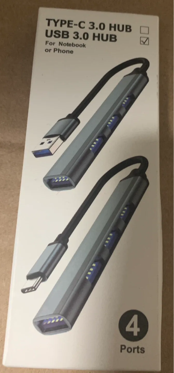 Type-C 3.0 & USB 3.0 4-Port Hub - Silver image indicator(2)