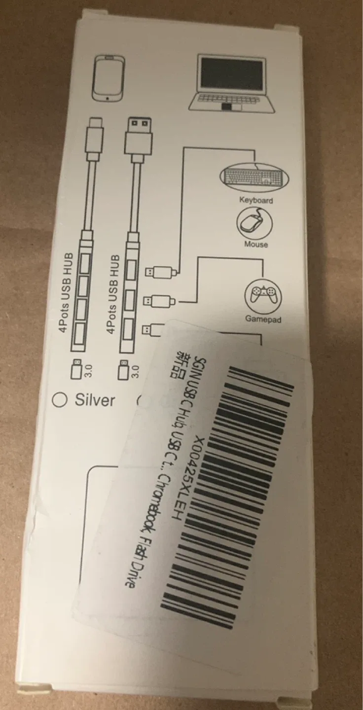 Type-C 3.0 & USB 3.0 4-Port Hub - Silver image indicator(3)
