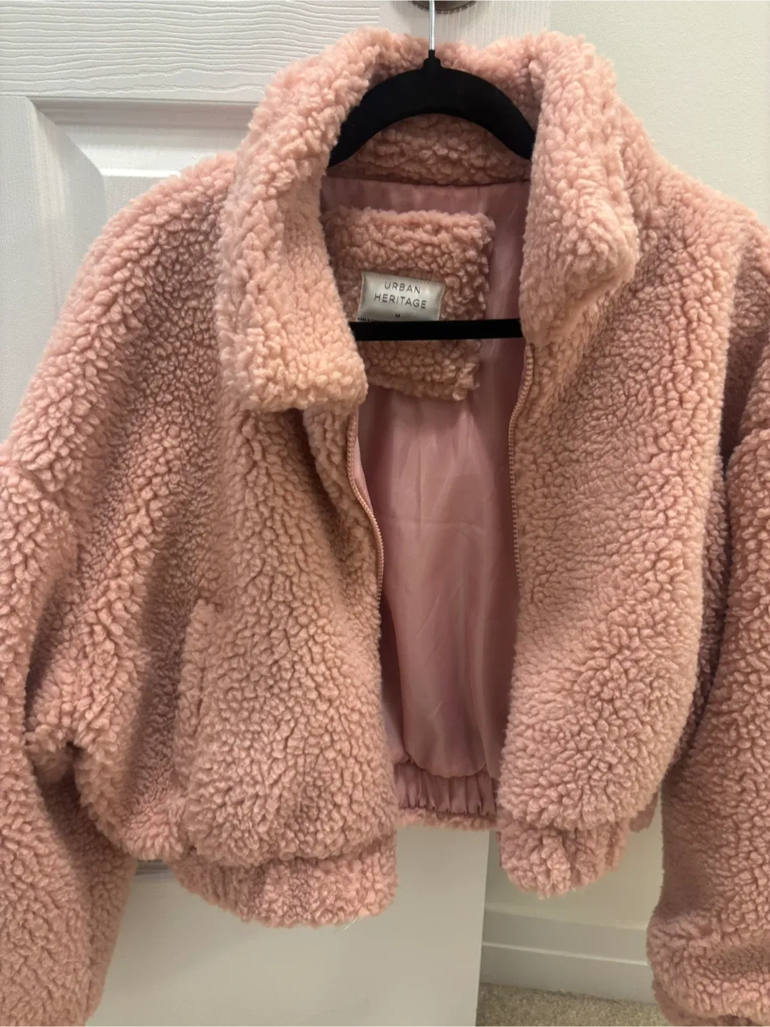 Pink sherpa coat