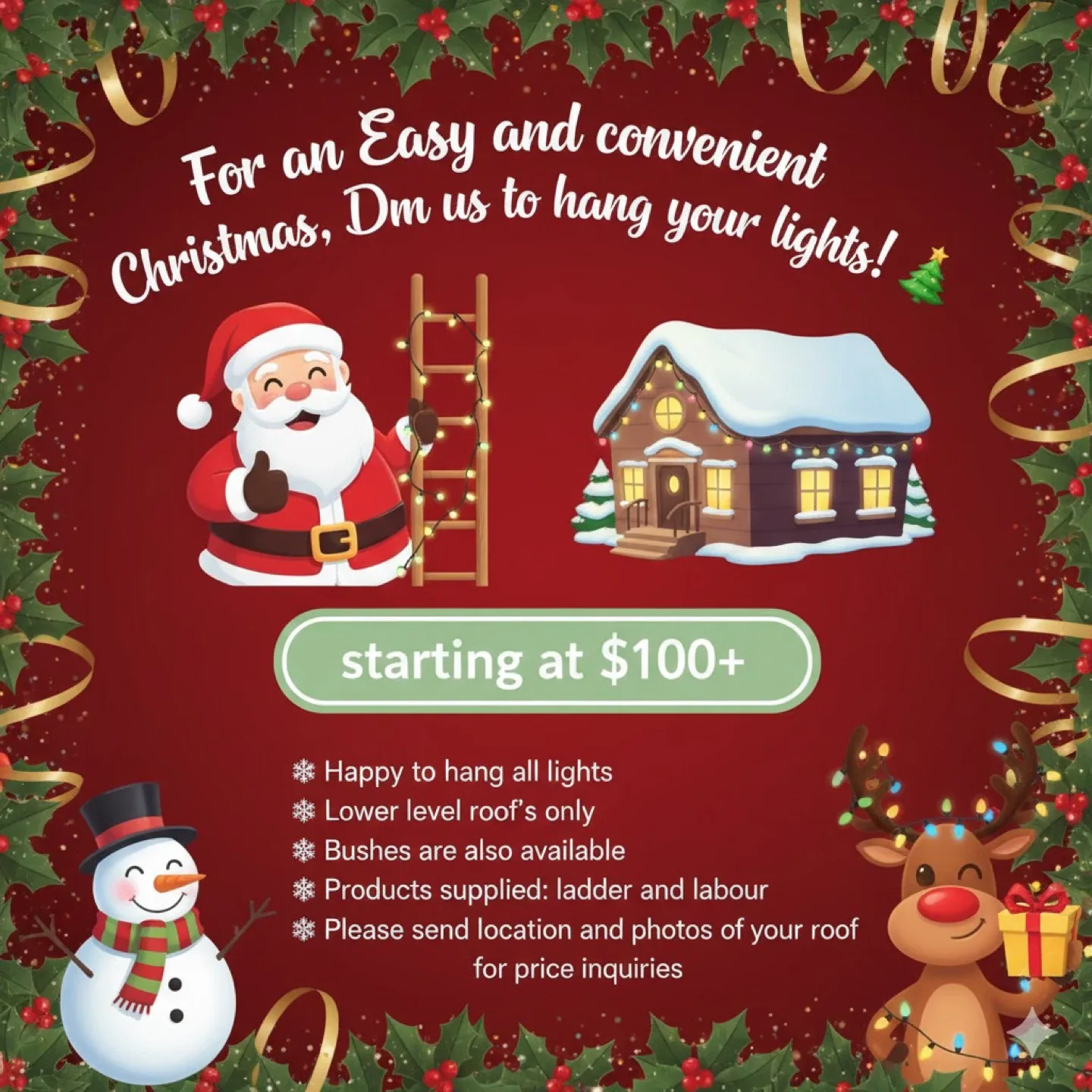 Christmas Light Hanging Service