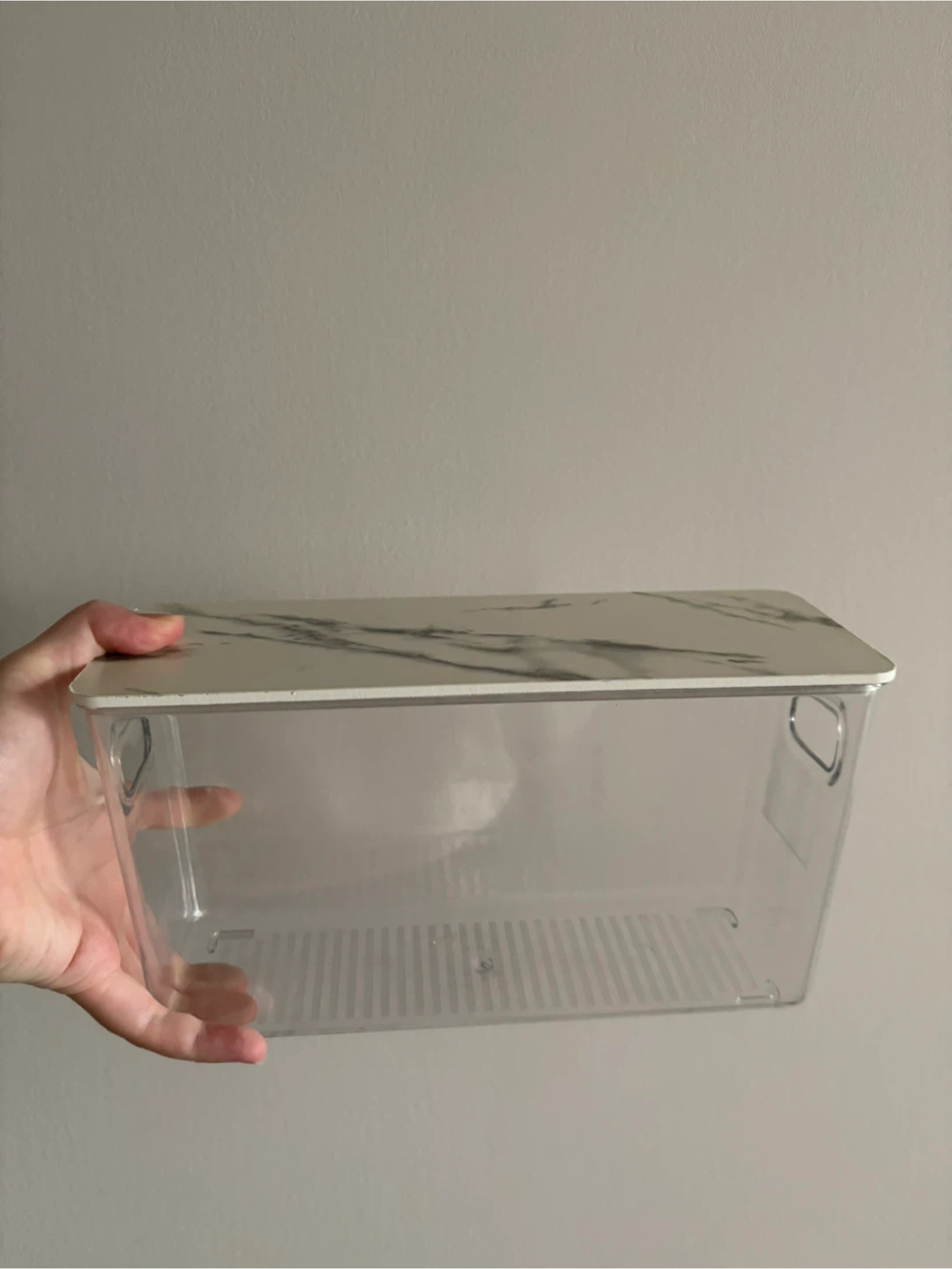 Clear Storage Box with Marble Lid