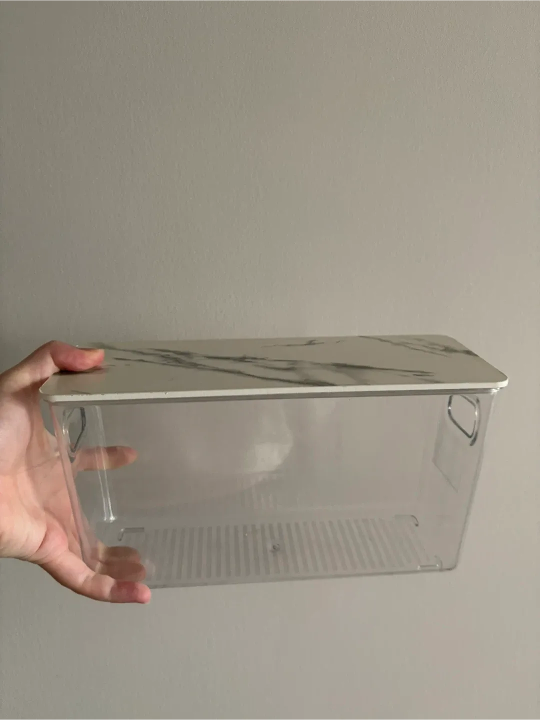 Clear Storage Box with Marble Lid