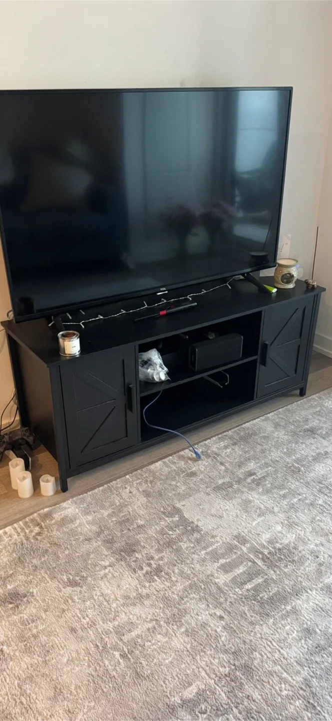 WEENFON Farmhouse TV Stand - Black