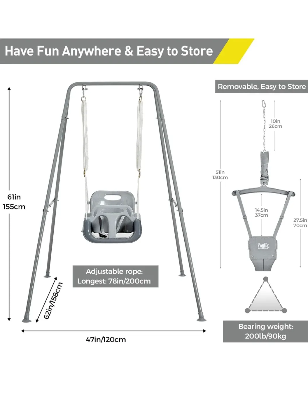 Funlio Baby Swing & Jumper Set - Indoor/Outdoor