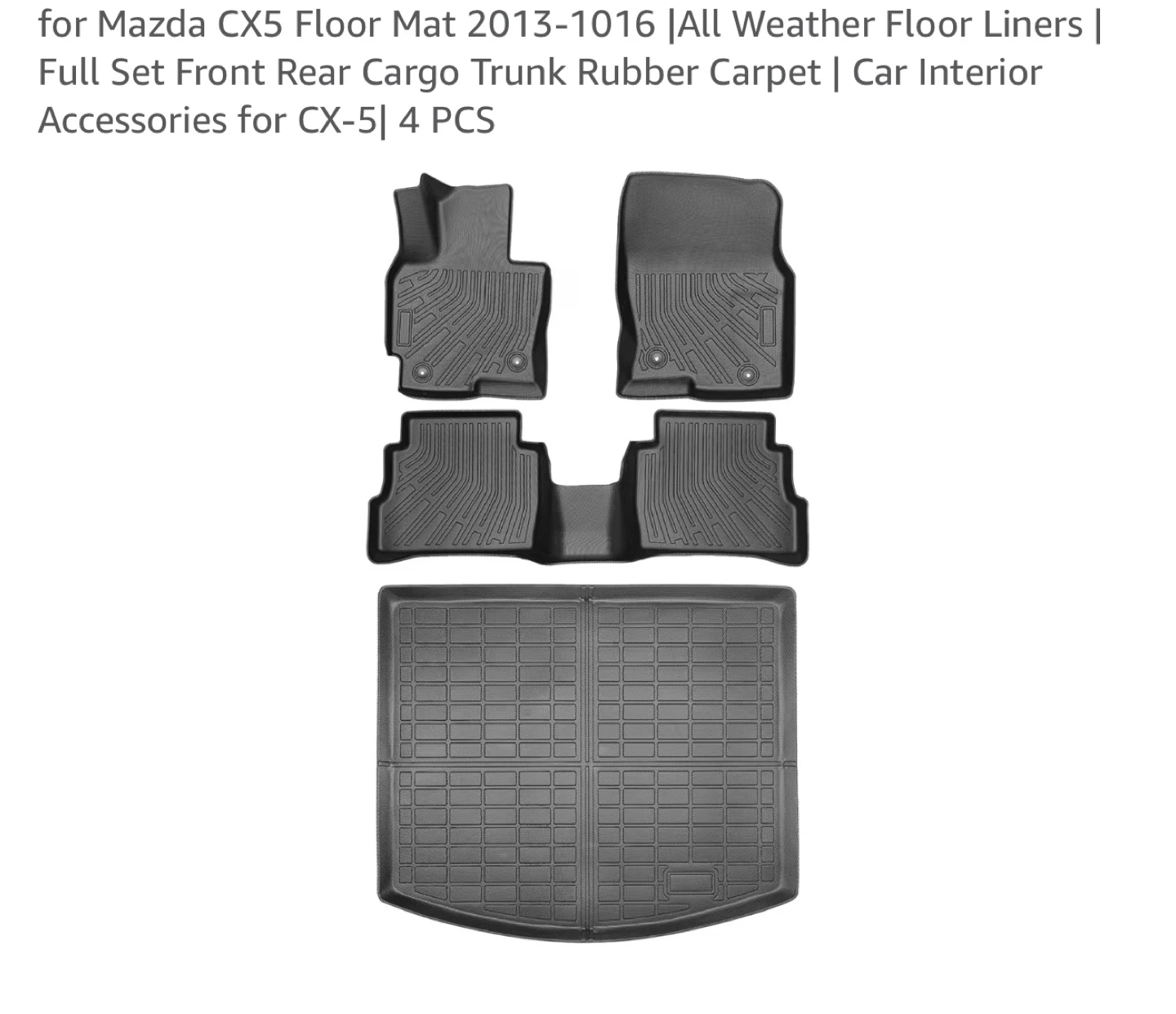 Mazda CX5 Floor Mats 2013-2016 All Weather Liners