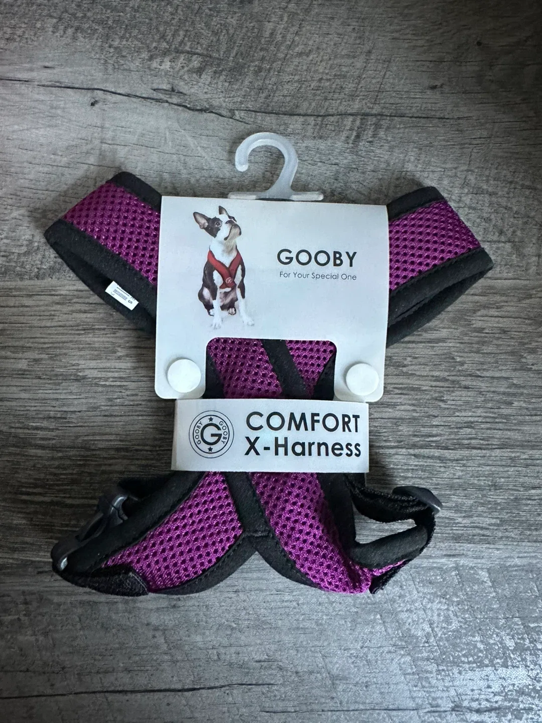 New! Gooby Comfort X Head in Harness - Purple, Small