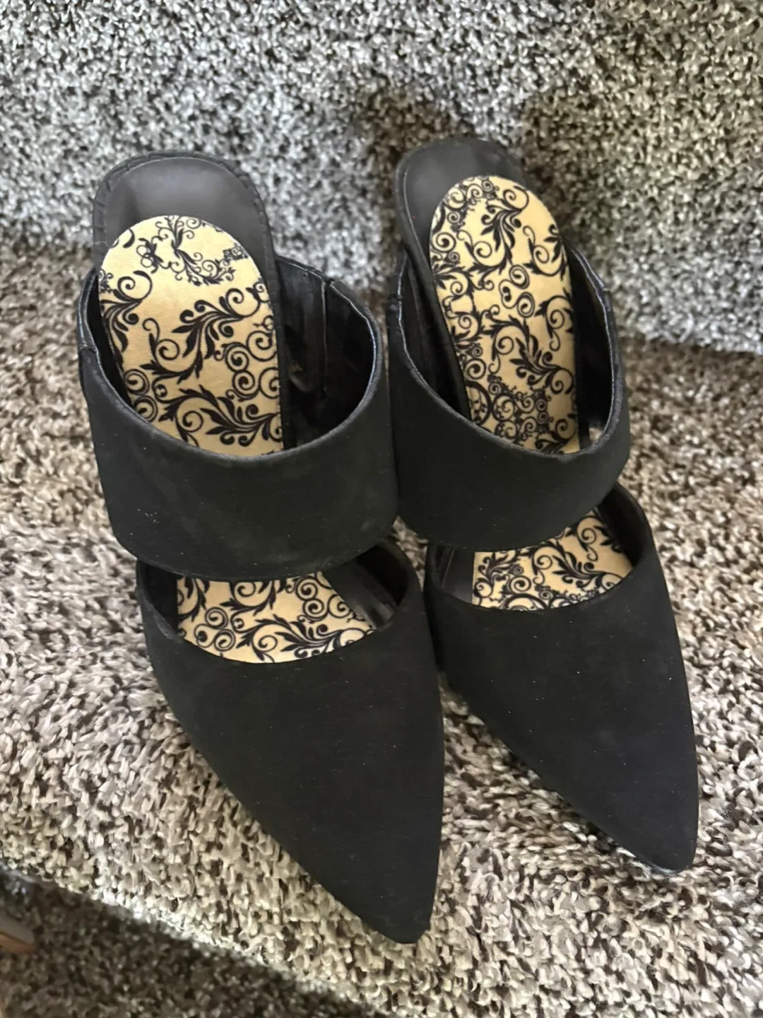 Free Black heeled mules