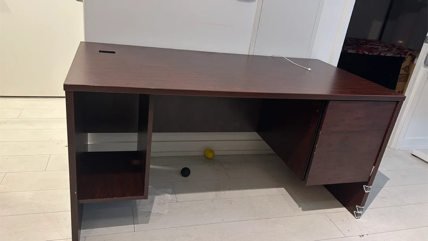 Wooden Office Desk - Brown
