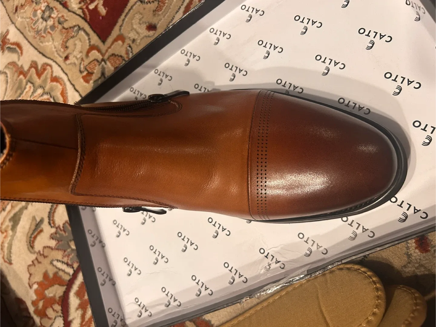 CALTO Y70623 Rust Brown Leather Elevator Boots - Size 8 image indicator(7)