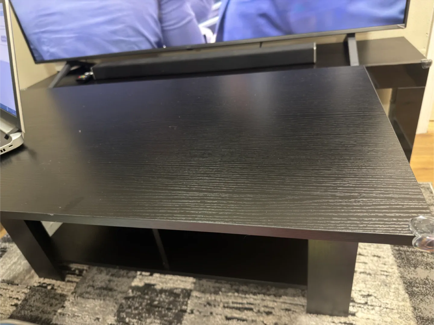 Black Coffee Table with Storage Shelf image indicator(3)