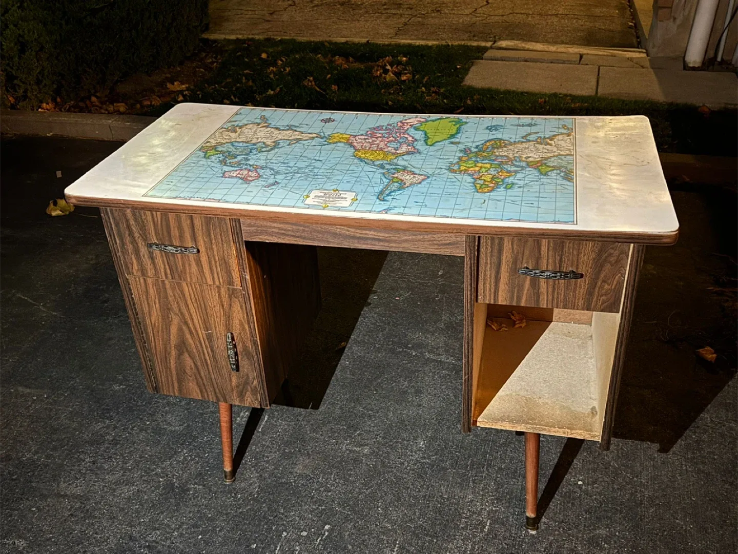 Vintage World Map Desk