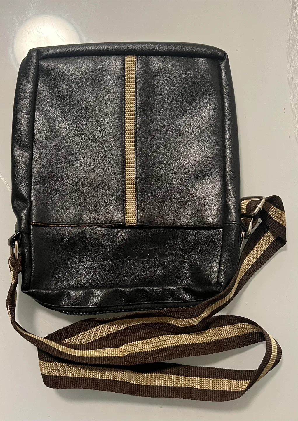 MOSSEBO Black Leather iPad/Shoulder Bag