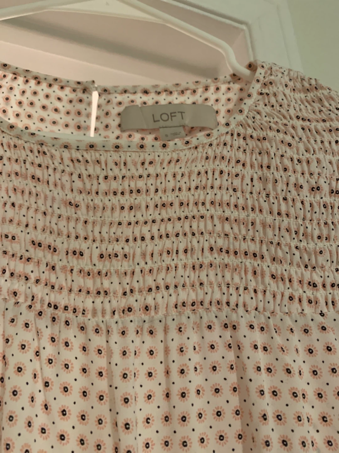 LOFT Floral Print Smocked Blouse - photo 2
