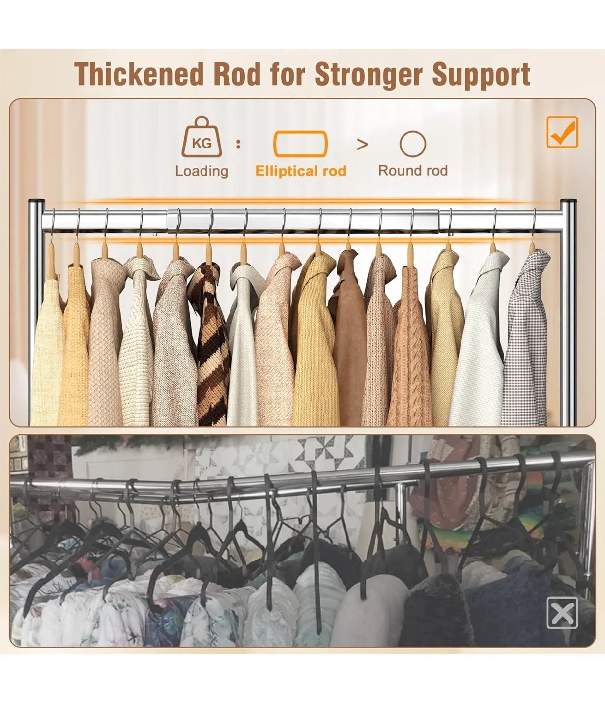 Rolling Garment Rack - Chrome Finish image indicator(5)