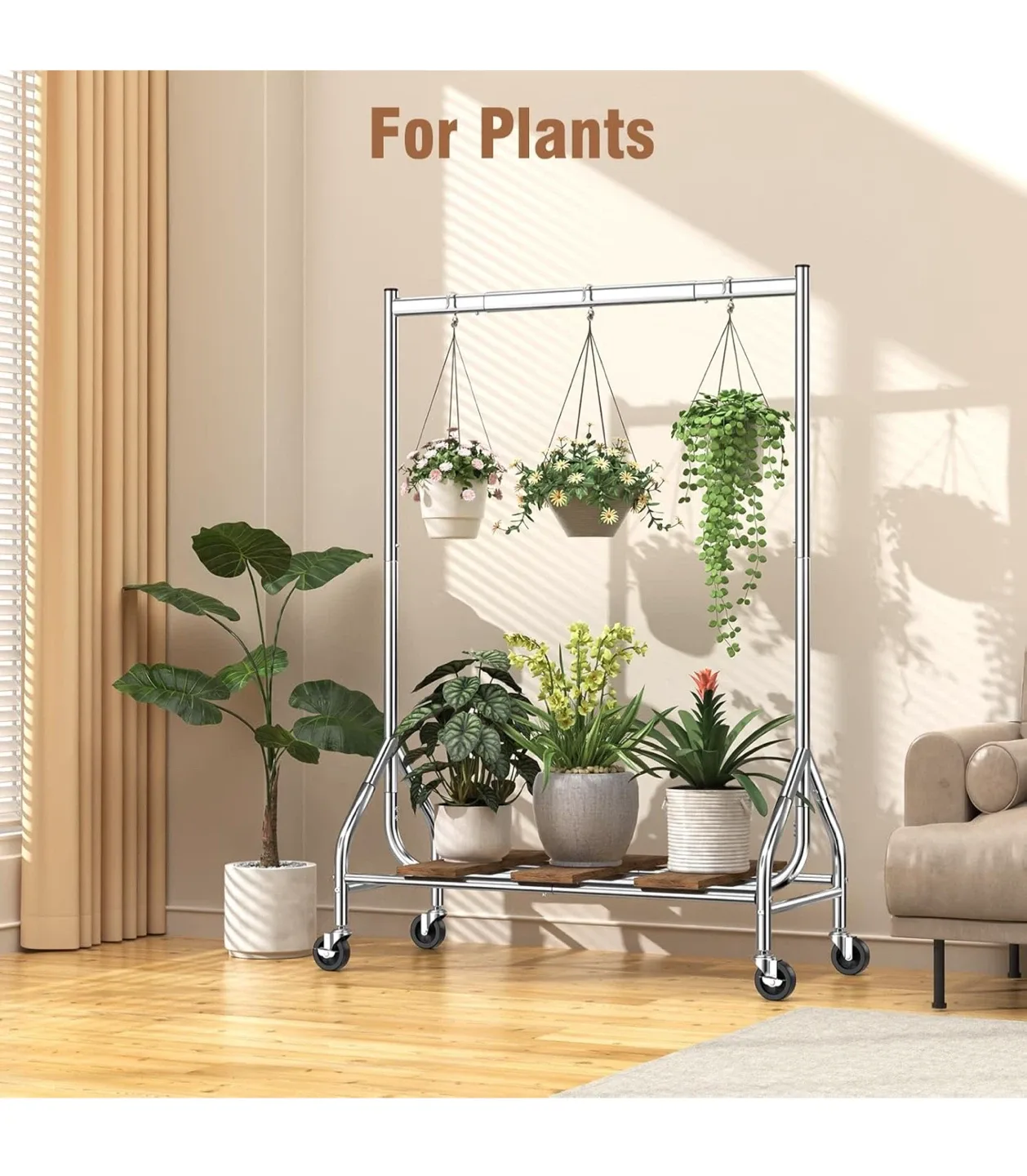 Rolling Garment Rack - Chrome Finish image indicator(8)