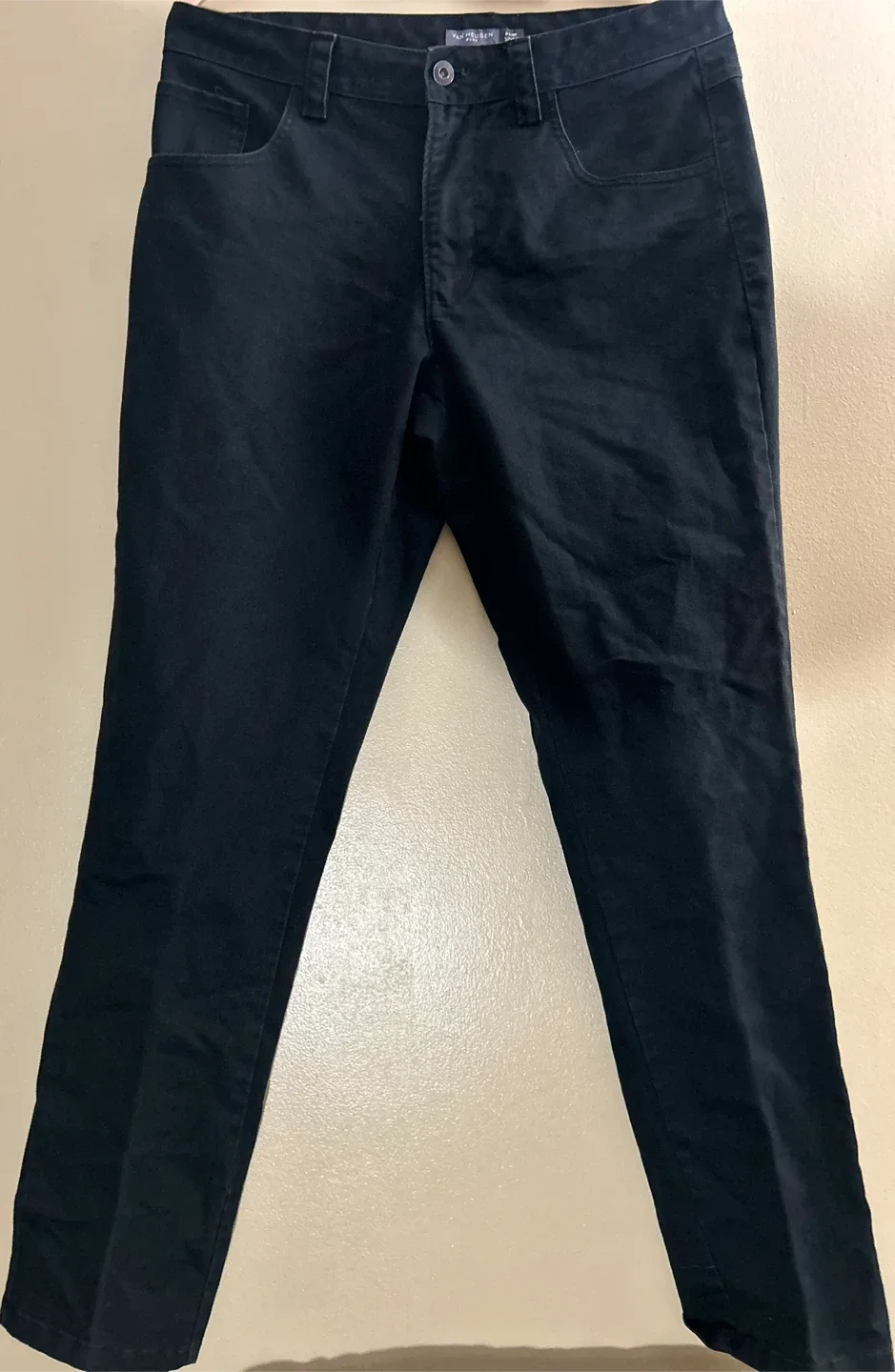 Van Heusen Flex 32x32 Slim Mens Black Pants