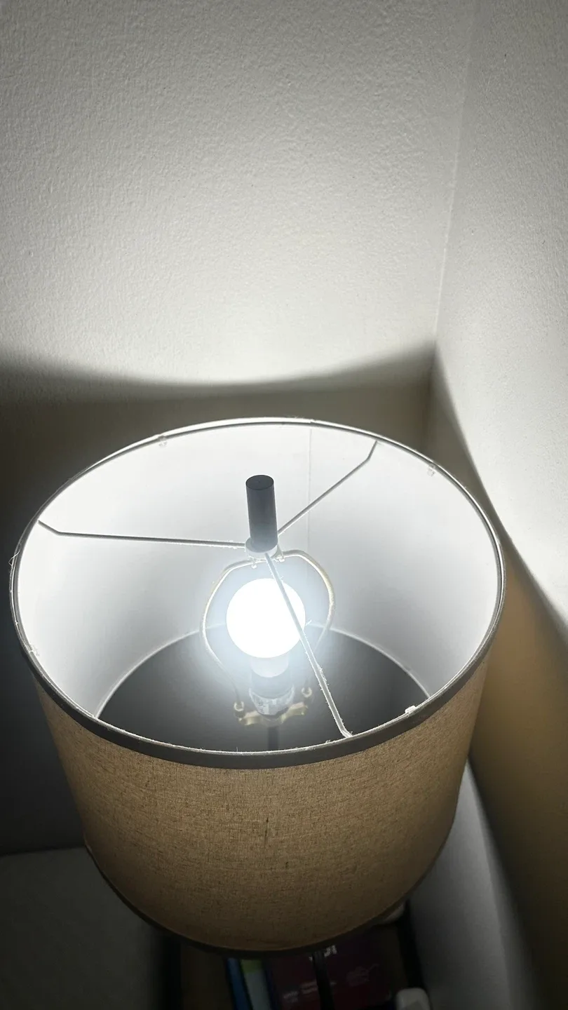 Standing Floor Lamp with Beige Shade