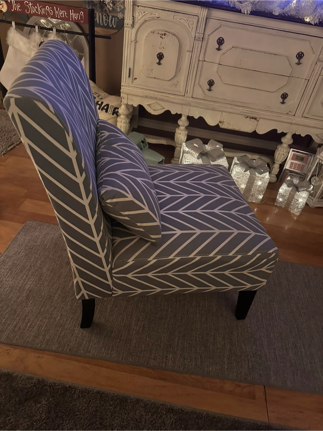 Accent Chair - Grey & White Pattern - photo 2