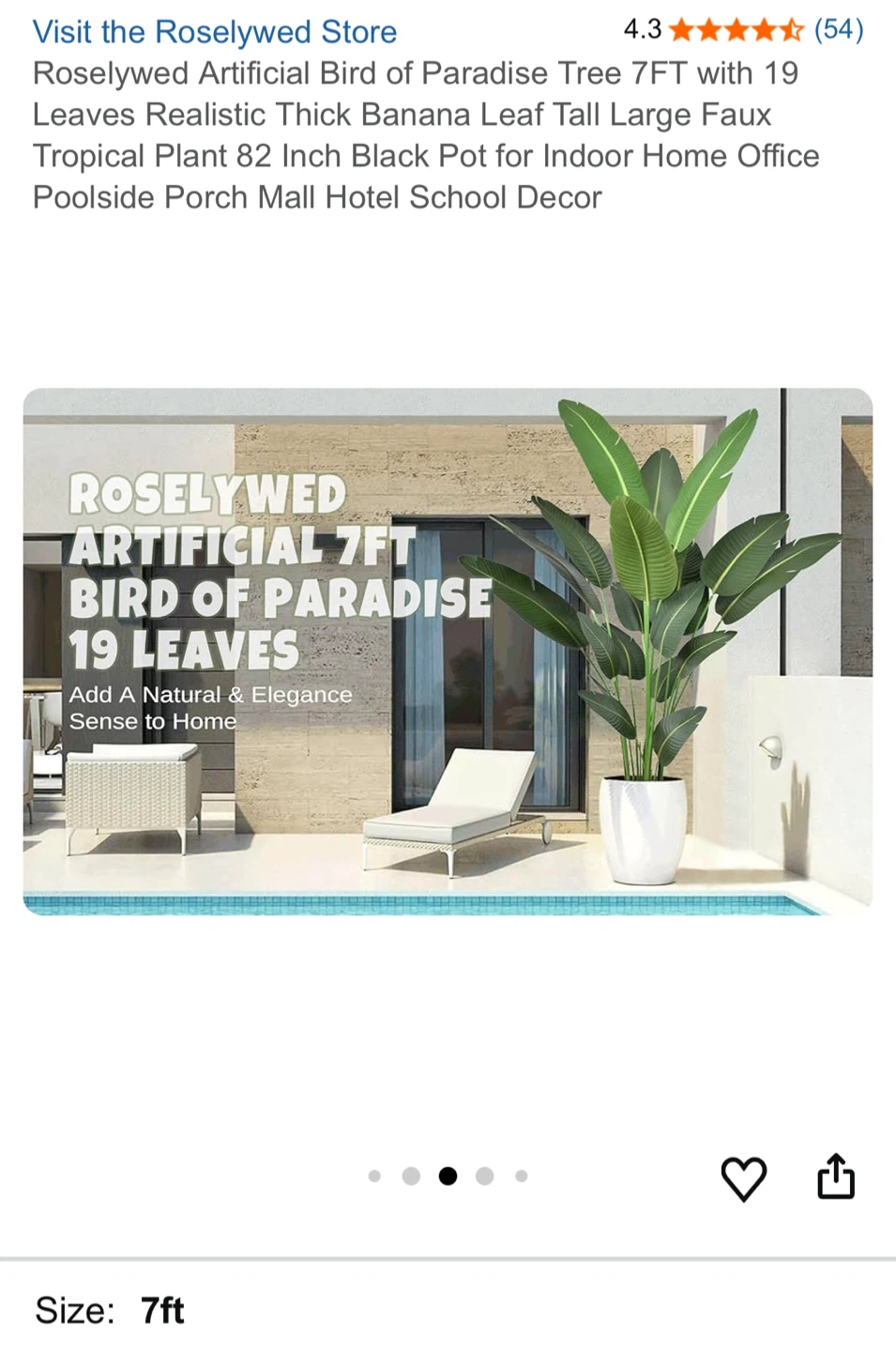 Roselywed Artificial Bird of Paradise Tree 7ft - photo 3