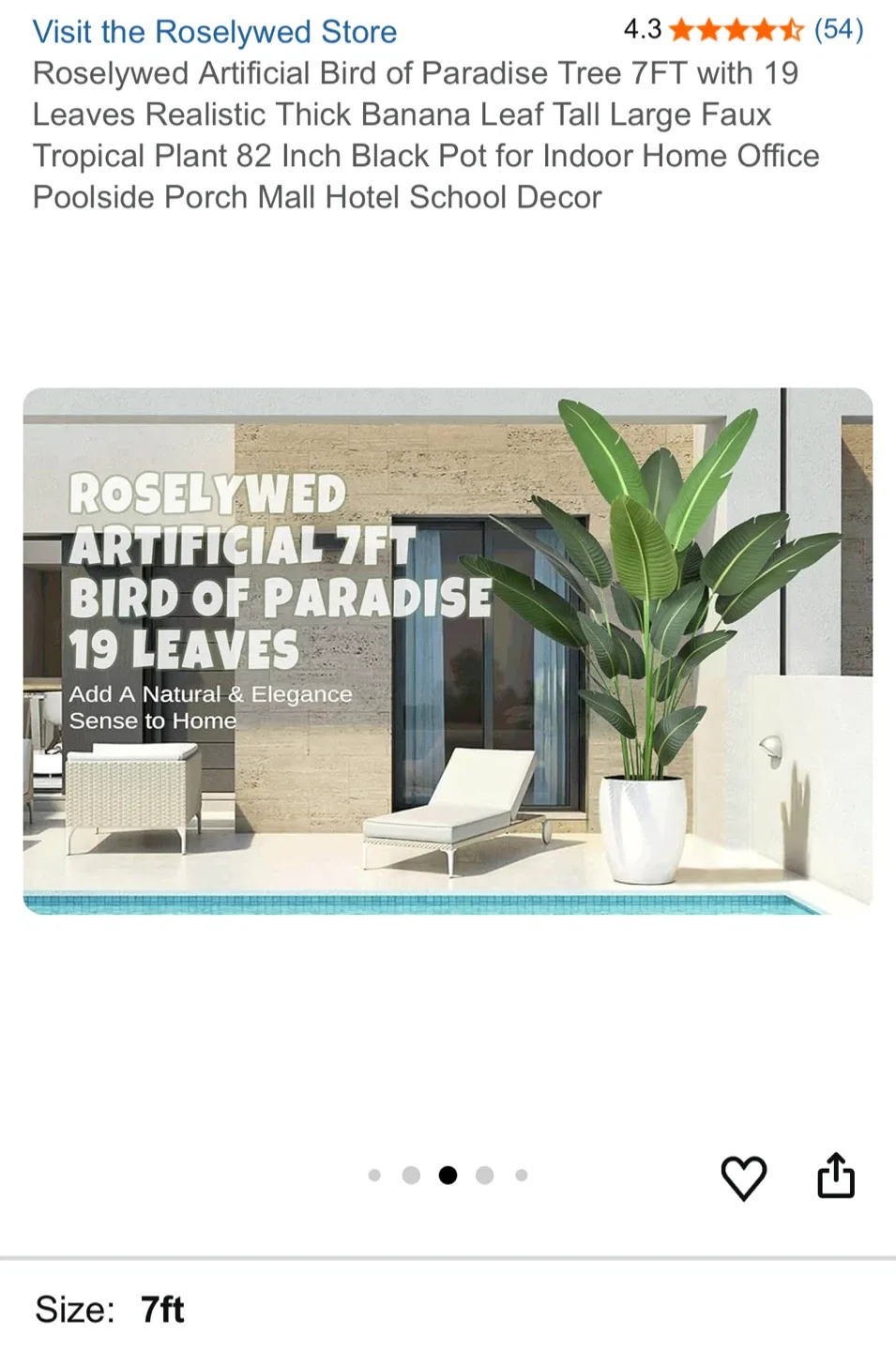 Roselywed Artificial Bird of Paradise Tree 7ft image indicator(3)