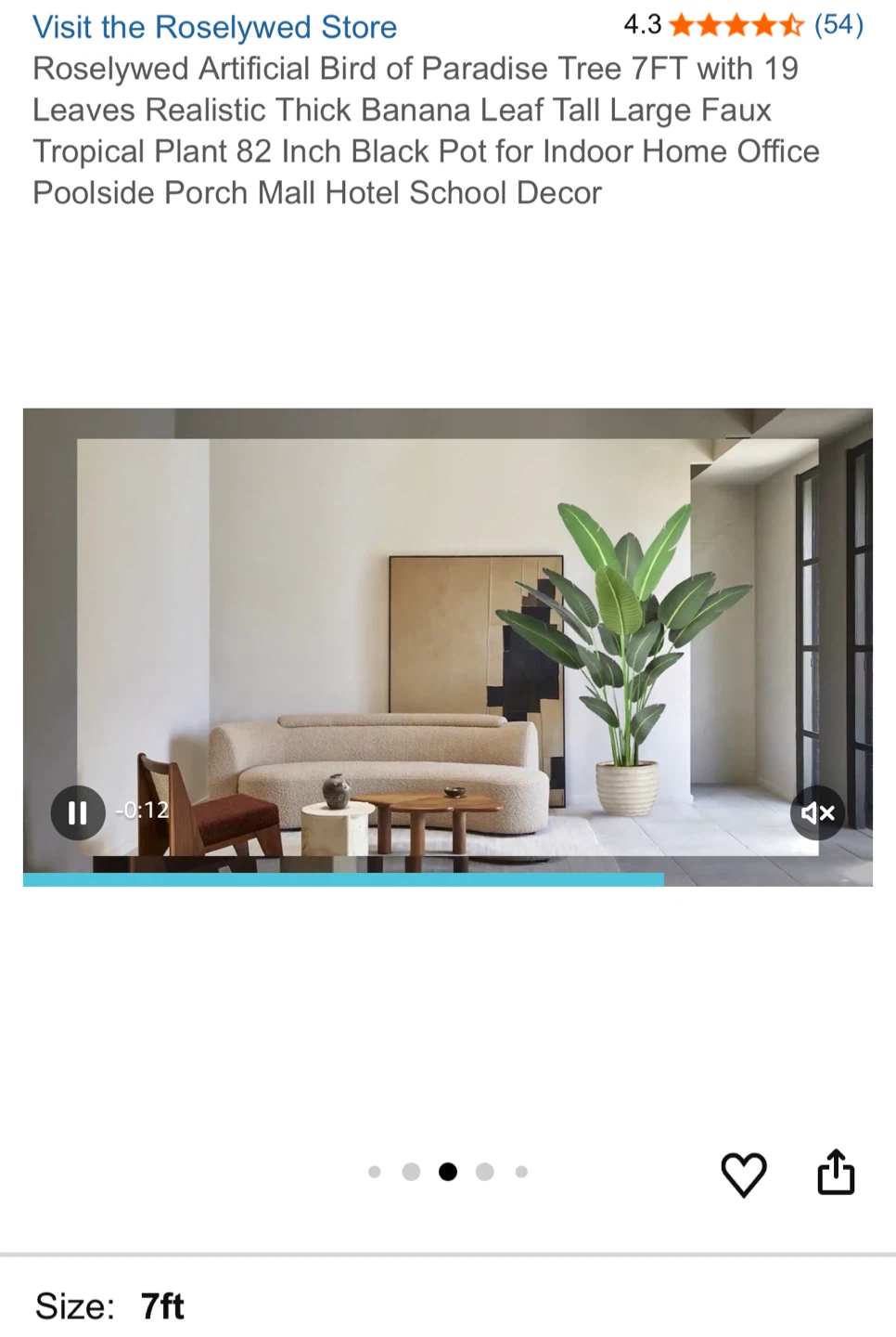 Roselywed Artificial Bird of Paradise Tree 7ft - photo 5