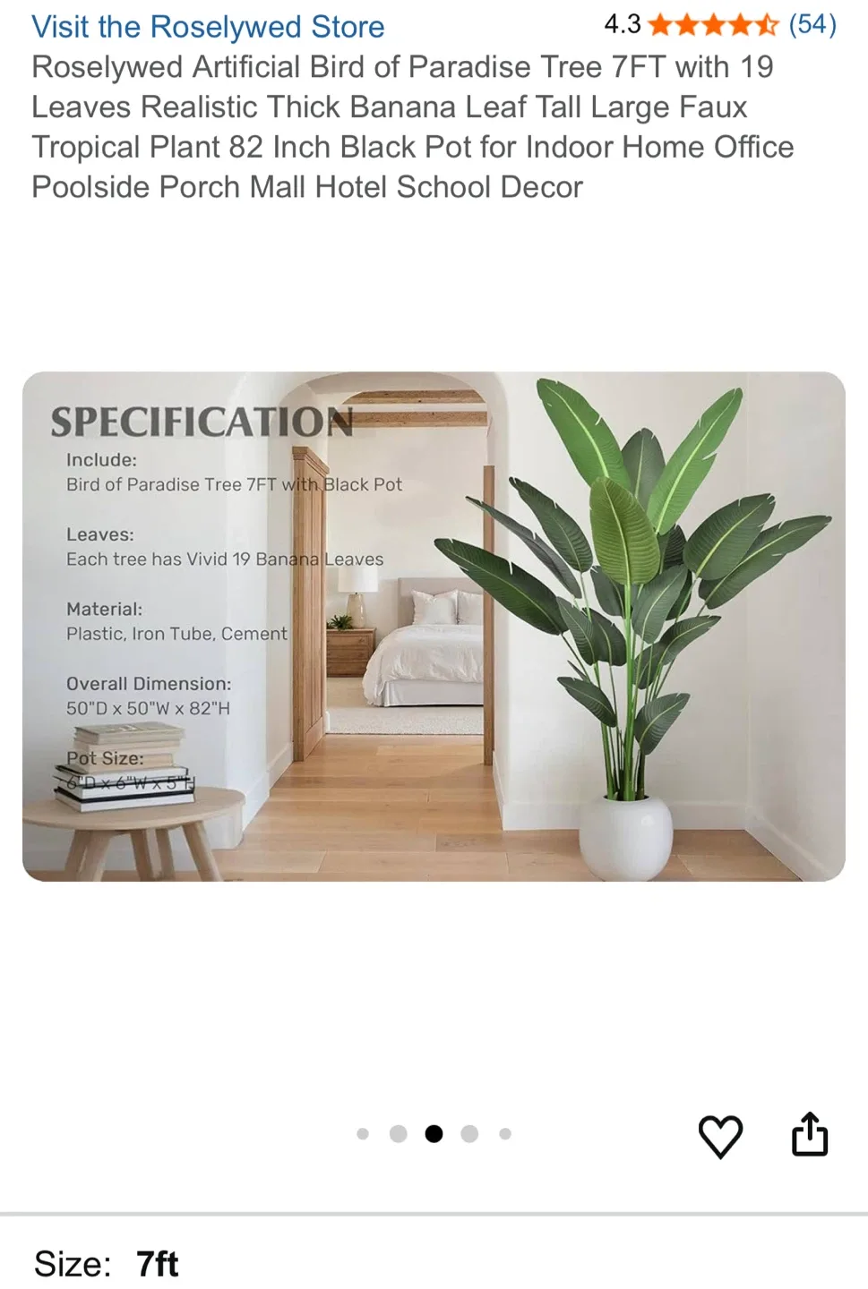 Roselywed Artificial Bird of Paradise Tree 7ft image indicator(7)