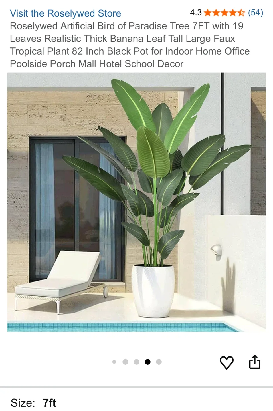 Roselywed Artificial Bird of Paradise Tree 7ft image indicator(9)