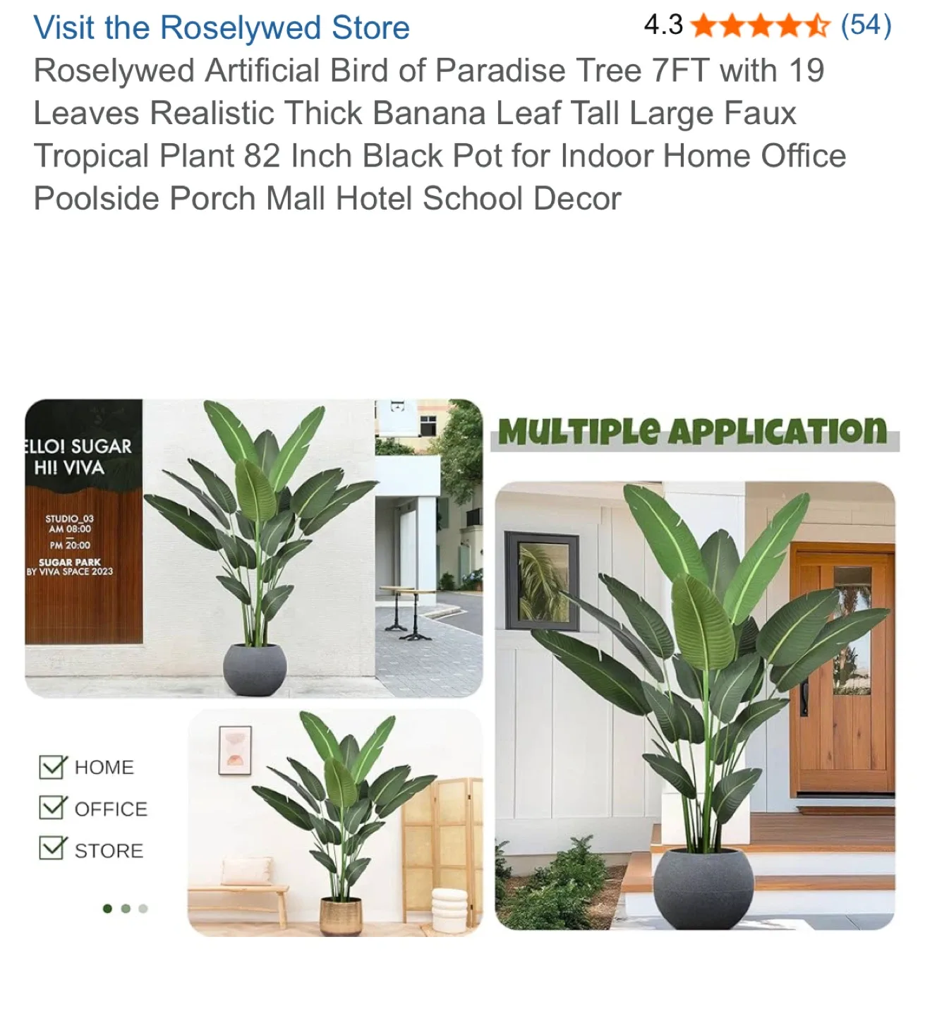 Roselywed Artificial Bird of Paradise Tree 7ft image indicator(8)