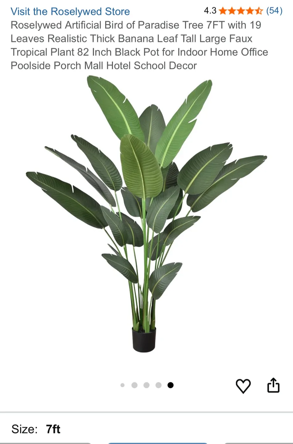 Roselywed Artificial Bird of Paradise Tree 7ft image indicator(10)