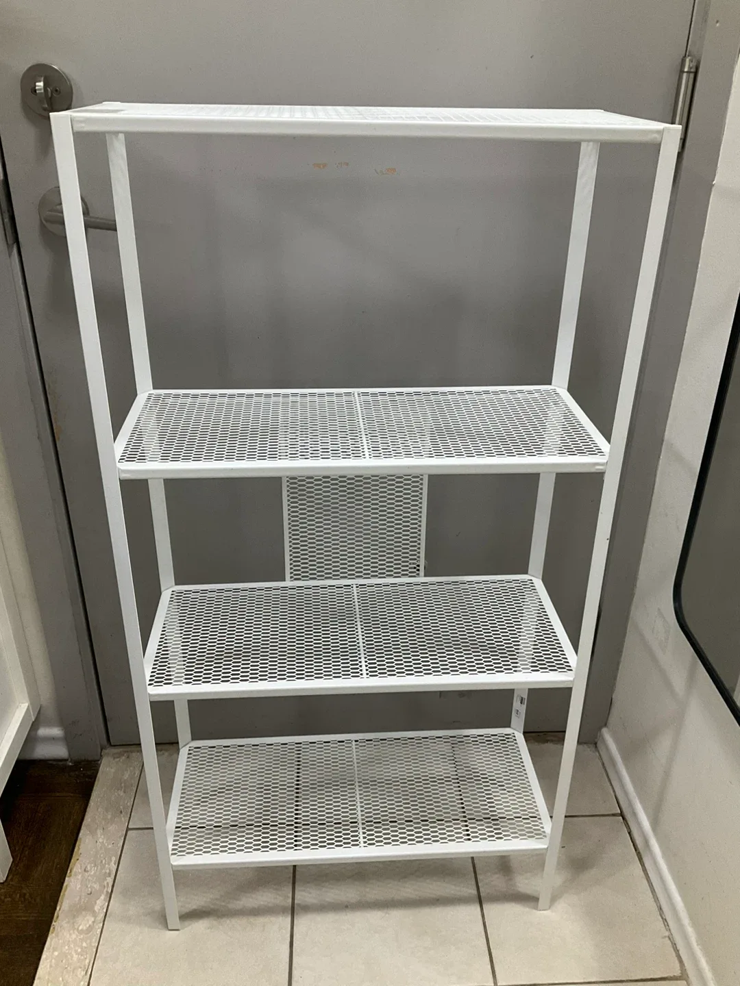 White Metal Shelf Unit