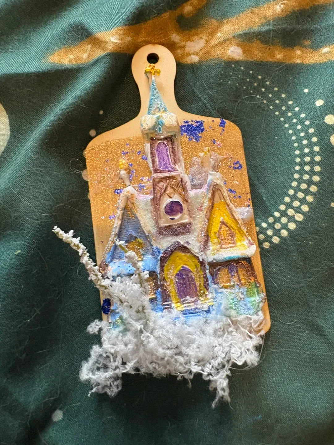 Handmade Castle Christmas Ornament