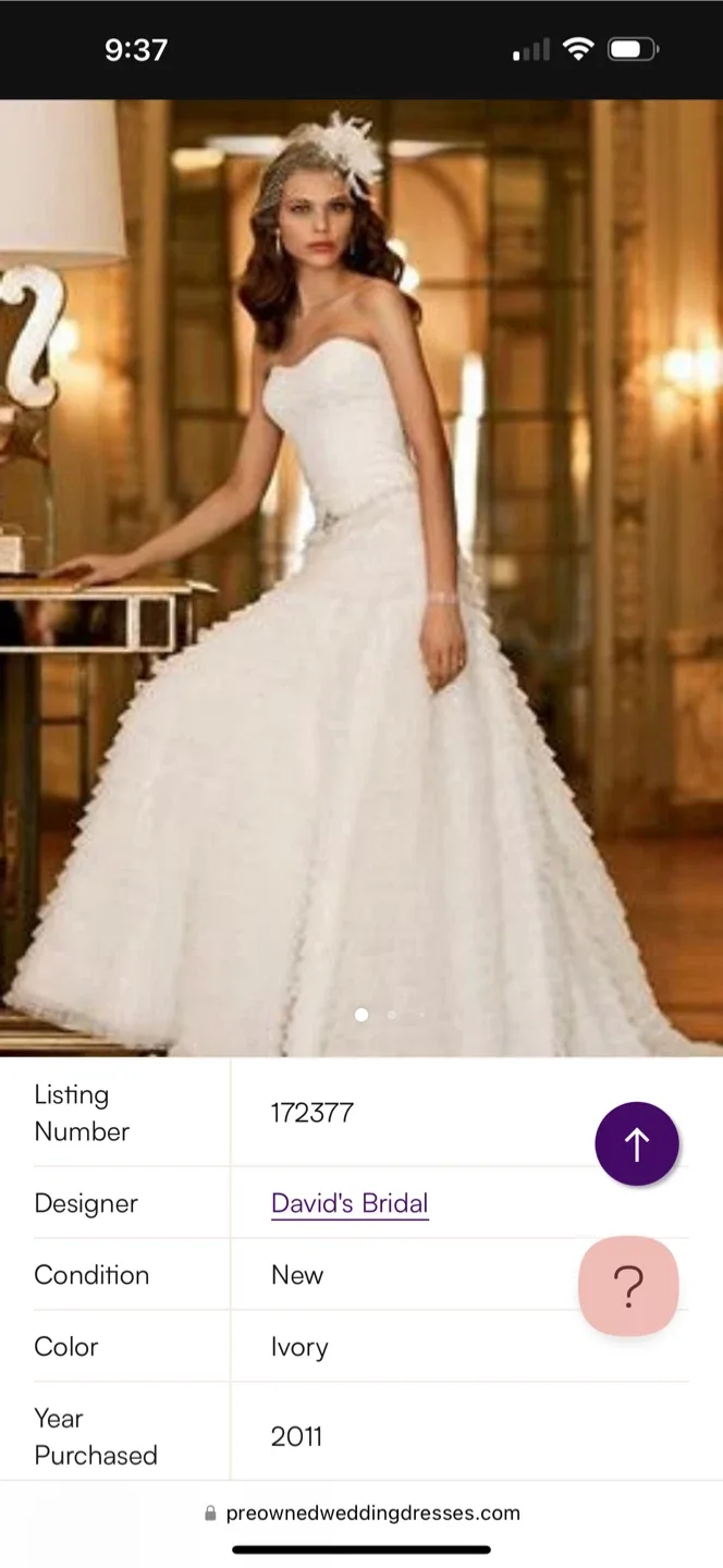 David's Bridal Ivory Wedding Dress image indicator(2)