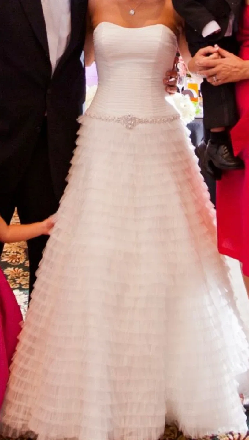 David's Bridal Ivory Wedding Dress image indicator(4)