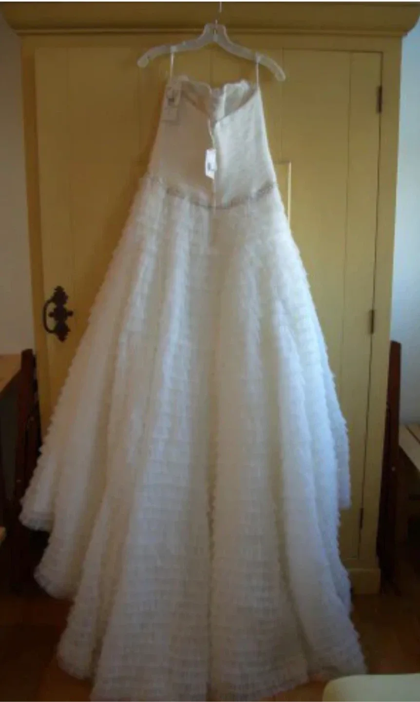 David's Bridal Ivory Wedding Dress image indicator(3)
