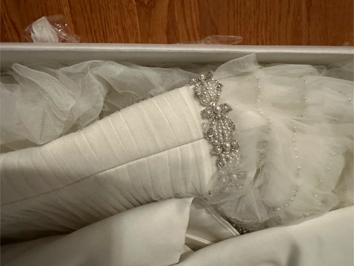 David's Bridal Ivory Wedding Dress image indicator(6)