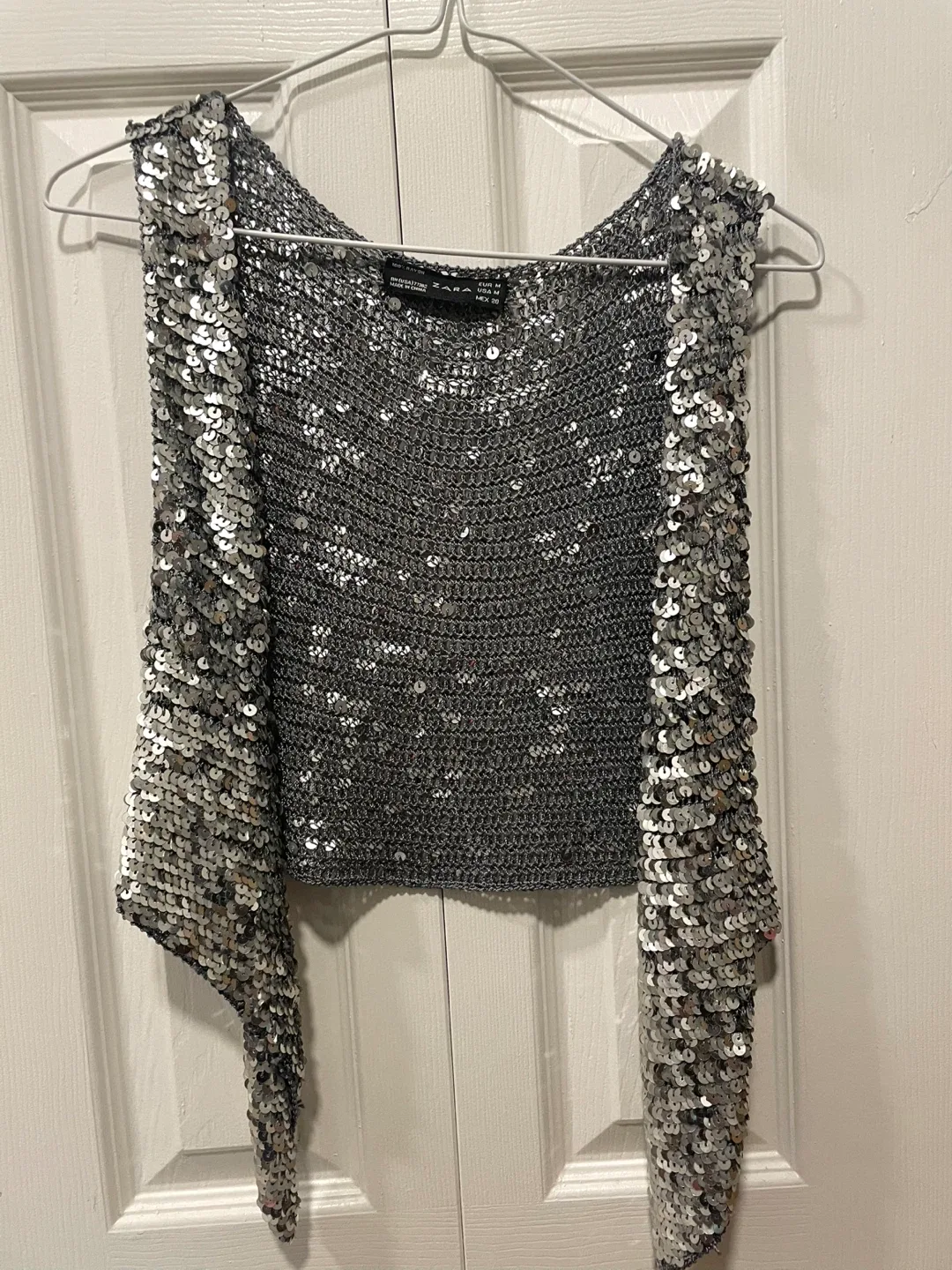Zara Silver Sequin Vest