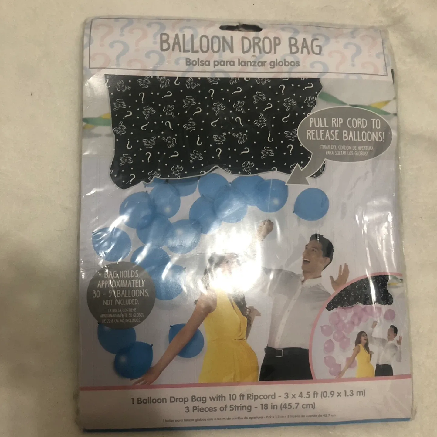 Amscan Gender Reveal Balloon Drop Bag & Balloon image indicator(6)