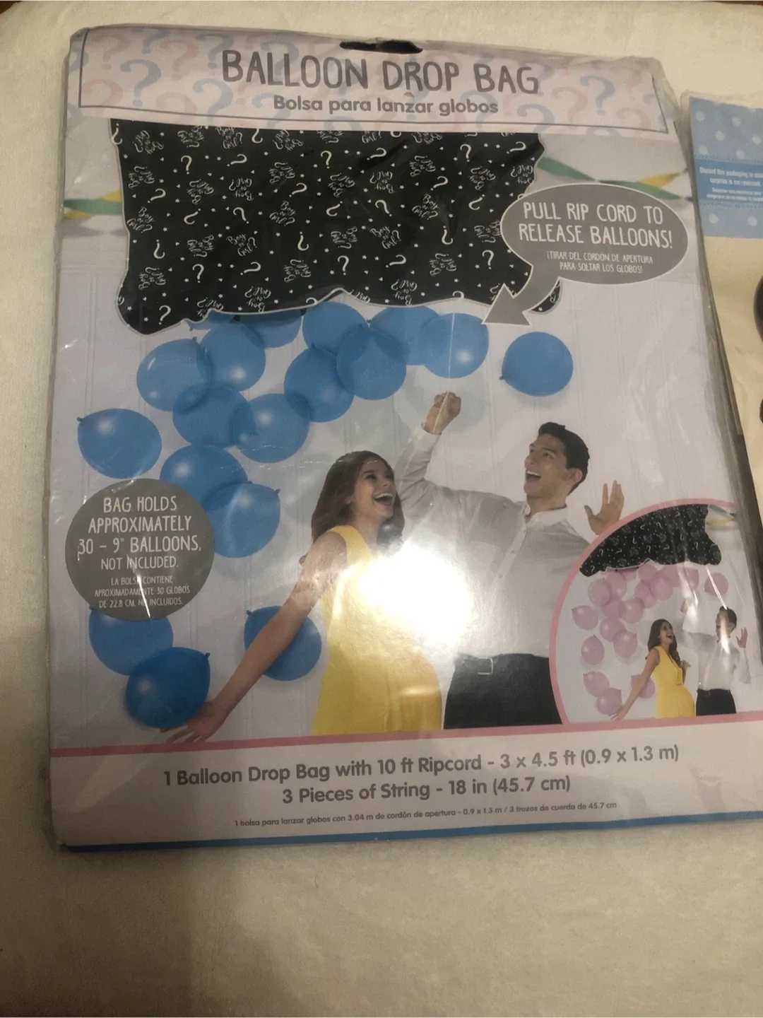 Amscan Gender Reveal Balloon Drop Bag & Balloon image indicator(2)